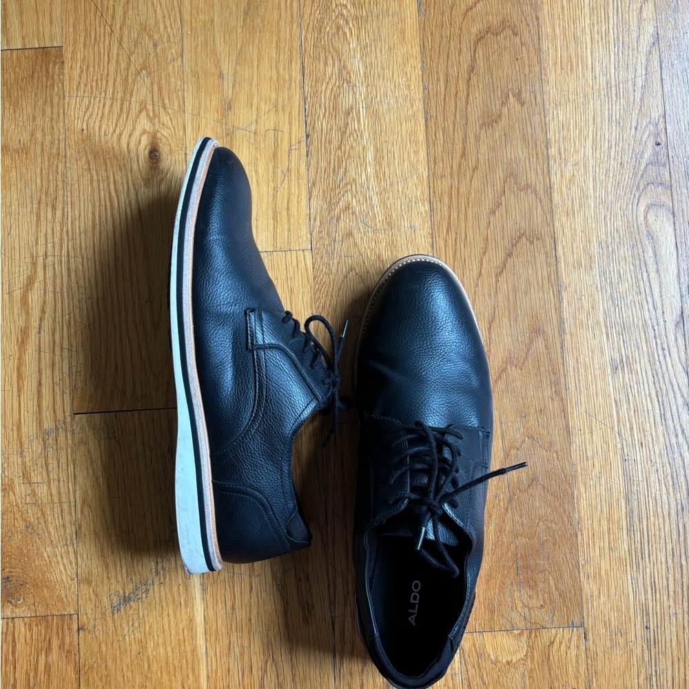 Aldo Black Oxford Derbys Sleek Minimalist Design
